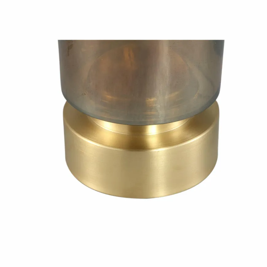 PTMD Kandelaar / Vaas Morrible Amber round glas hoog