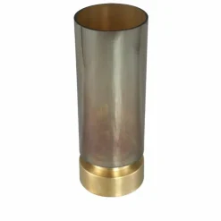 PTMD Kandelaar / Vaas Morrible Amber round glas laag