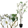 PTMD Kunstboom Magnolia wit in zwarte pot 173 cm hoog