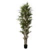 PTMD Kunstplant groene bamboo in zwarte plastic pot L