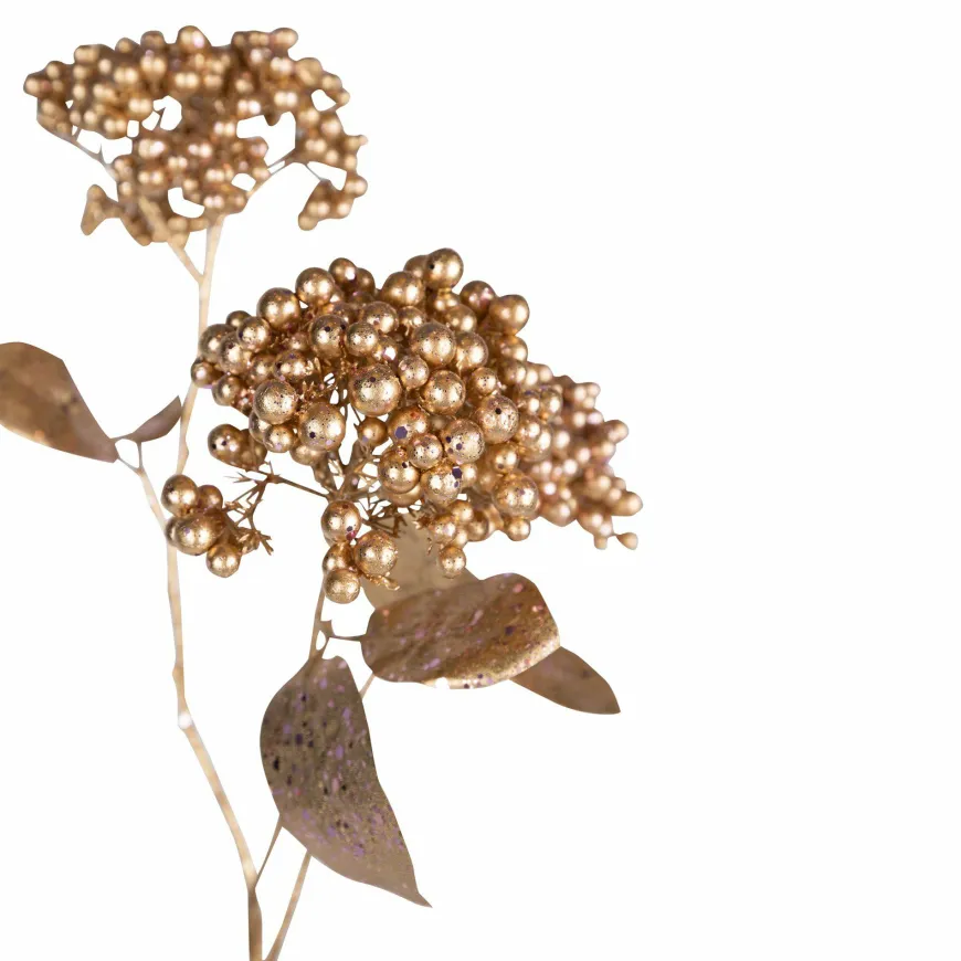PTMD Kunsttak Berry Plant rose gold glitter berry spray
