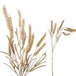 PTMD Kunsttak Leaves Plant gold metallic wheat spray
