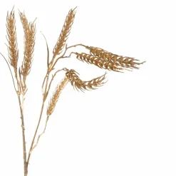 PTMD Kunsttak Leaves Plant gold metallic wheat spray