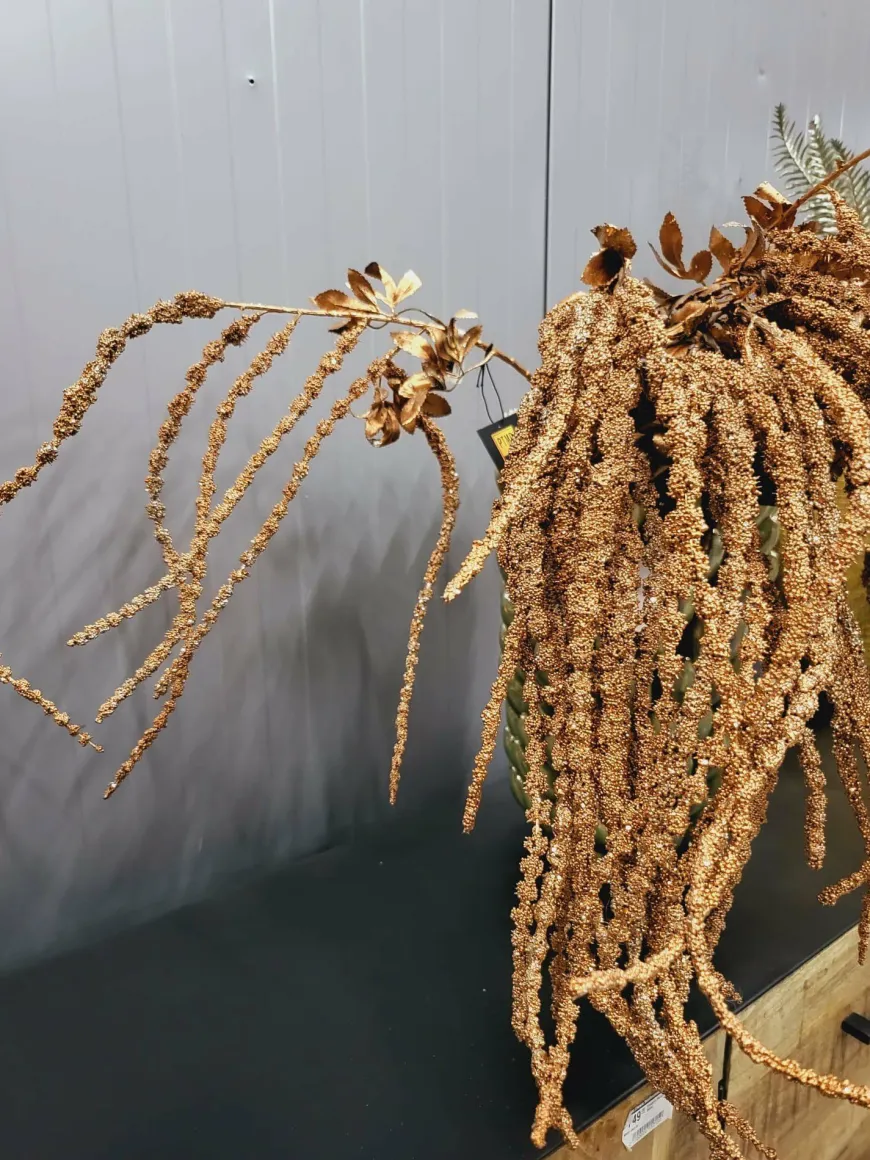 PTMD Kunsttak Twig Plant copper glitter amaranthus spray