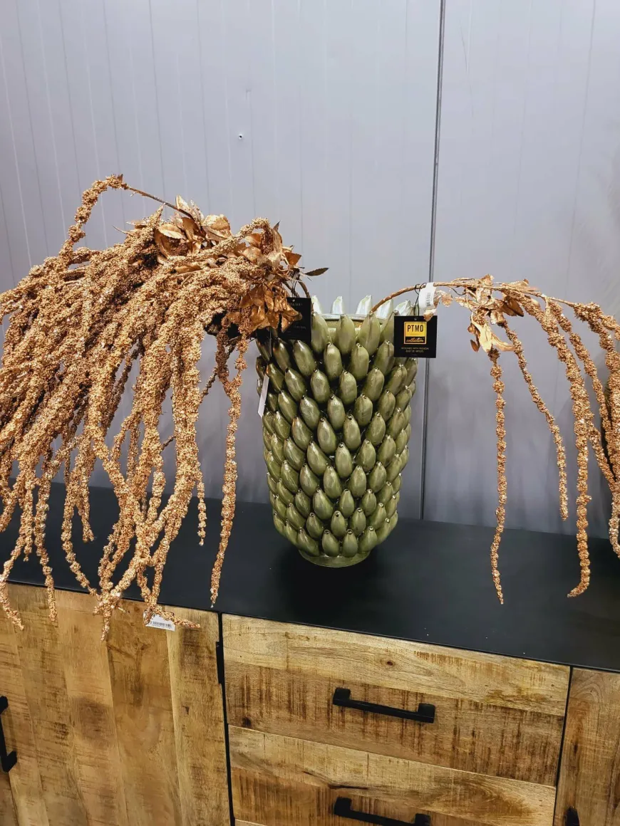 PTMD Kunsttak Twig Plant copper glitter amaranthus spray