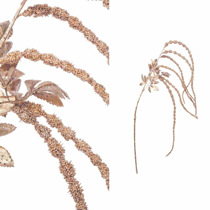 PTMD Kunsttak Twig Plant copper glitter amaranthus spray