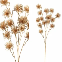 PTMD Kunsttak Twig Plant gold metallic pine spray