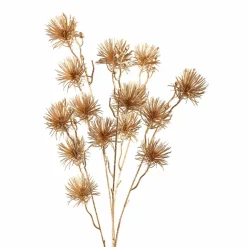 PTMD Kunsttak Twig Plant gold metallic pine spray