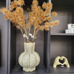 PTMD Kunsttak Twig Plant gold metallic pine spray