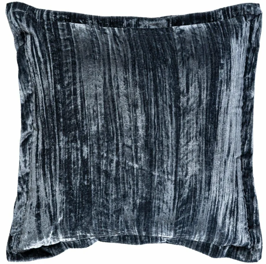 PTMD Kussen Senny Blauw velvet ruffle rim 45 x 45 cm