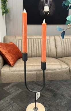 PTMD LED Dinerkaars rustiek oranje beweegbare vlam 2 stuks