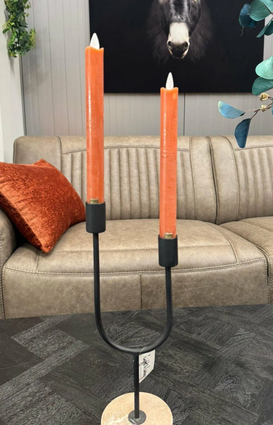 PTMD LED Dinerkaars rustiek oranje beweegbare vlam 2 stuks
