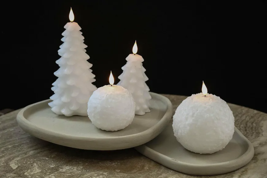 PTMD LED Kaars Boom sneeuw bewegende vlam L
