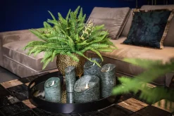 PTMD LED licht kaars rustiek groen met beweegbare vlam XS