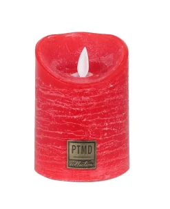 PTMD LED Licht Kaars rustiek rood met beweegbare vlam S
