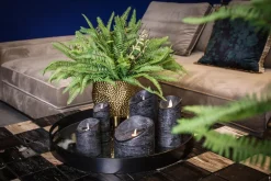 PTMD LED Licht Kaars rustic zwart met beweegbare vlam