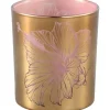PTMD Melody Goud glazen theelicht roze bloem