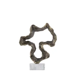 PTMD Ornament Maryan Brass aluminium op marmeren voet S