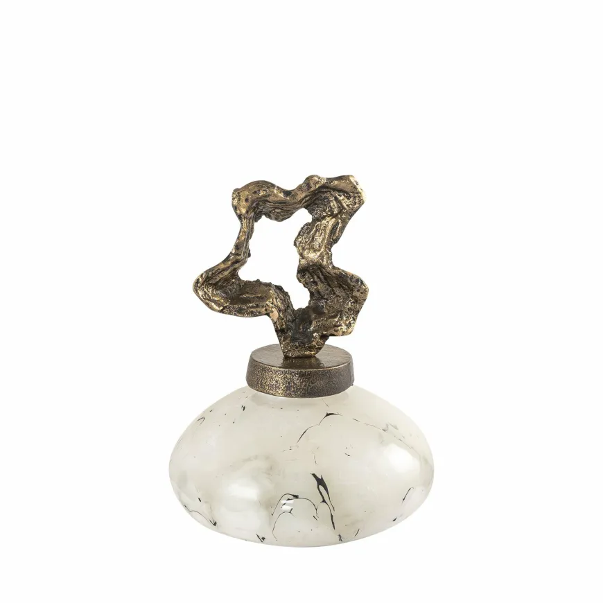 PTMD Ornament Maryan Parelvormig met aluminium deksel S
