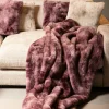 PTMD Plaid Linde Burgundy faux fur in giftbox