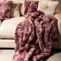 PTMD Plaid Linde Burgundy faux fur in giftbox