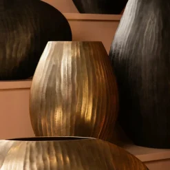 PTMD Pot Jowad Antique Gold alu sheet pot rib hoog ovaal M