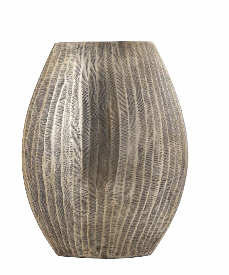 PTMD Pot Jowad Antique Gold alu sheet pot rib hoog ovaal S