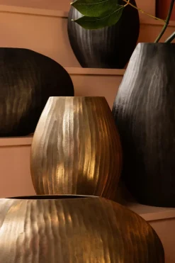 PTMD Pot Jowad Antique Gold alu sheet pot rib hoog ovaal S