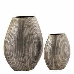 PTMD Pot Jowad Antique Gold alu sheet pot rib hoog ovaal S