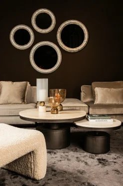 PTMD Salontafel Bregt laag Ø 60 beige marmer