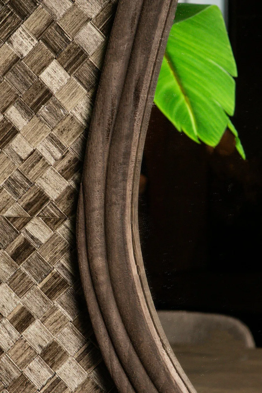 PTMD Spiegel Santin Bruin mango wood organic triangle