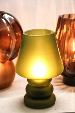 PTMD Tafellamp Led Miron Groen matglas