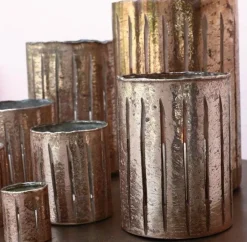 PTMD Theelicht Lisa Rose goud glas - Diverse afmetingen