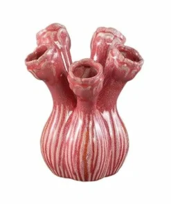 PTMD Vaas Annmarie Light Pink ceramic flower shape tubes M
