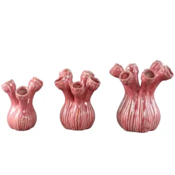 PTMD Vaas Annmarie Light Pink ceramic flower shape tubes S