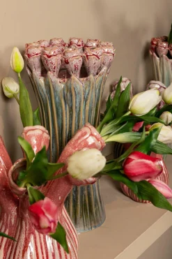 PTMD Vaas Tulips Mint Green ceramic tulip shaped S