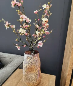 PTMD Vaas Xamery rood dik glas vase bubble waves L