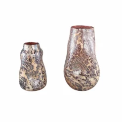 PTMD Vaas Xamery rood dik glas vase bubble waves L