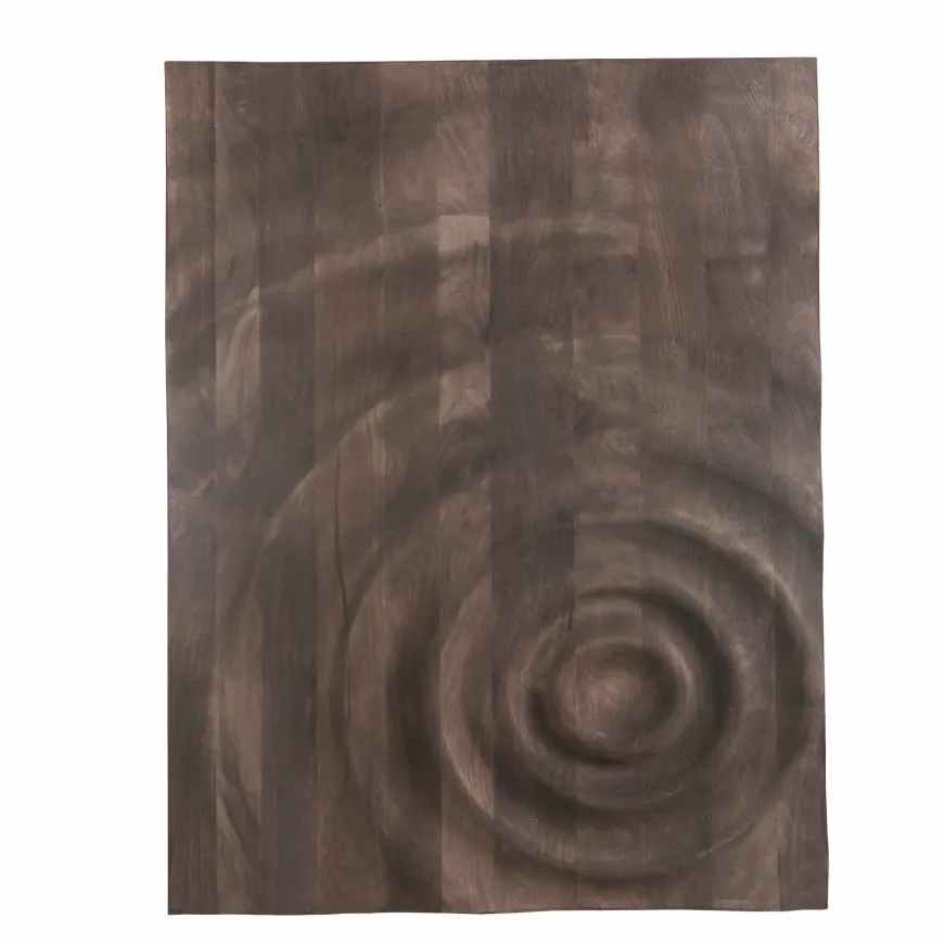 PTMD Wandornament Mattin Bruin mangohout rechthoekig met cirkels