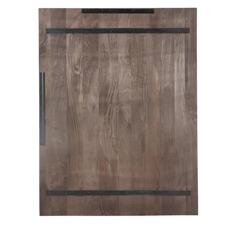 PTMD Wandornament Mattin Bruin mangohout rechthoekig met cirkels