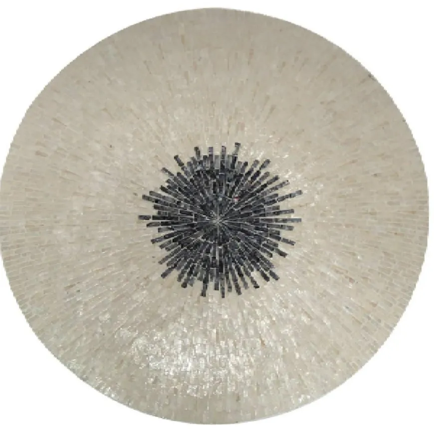 PTMD Wandornament Vojtech Wit rond bamboo M