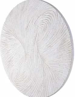 PTMD Wandornament Wiktor Wit MDF rond swirl carved S
