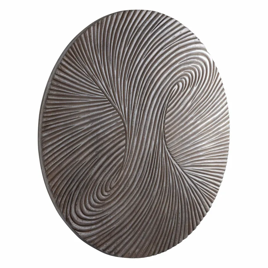 PTMD Wandornament Wiktor Bruin MDF rond swirl carved L