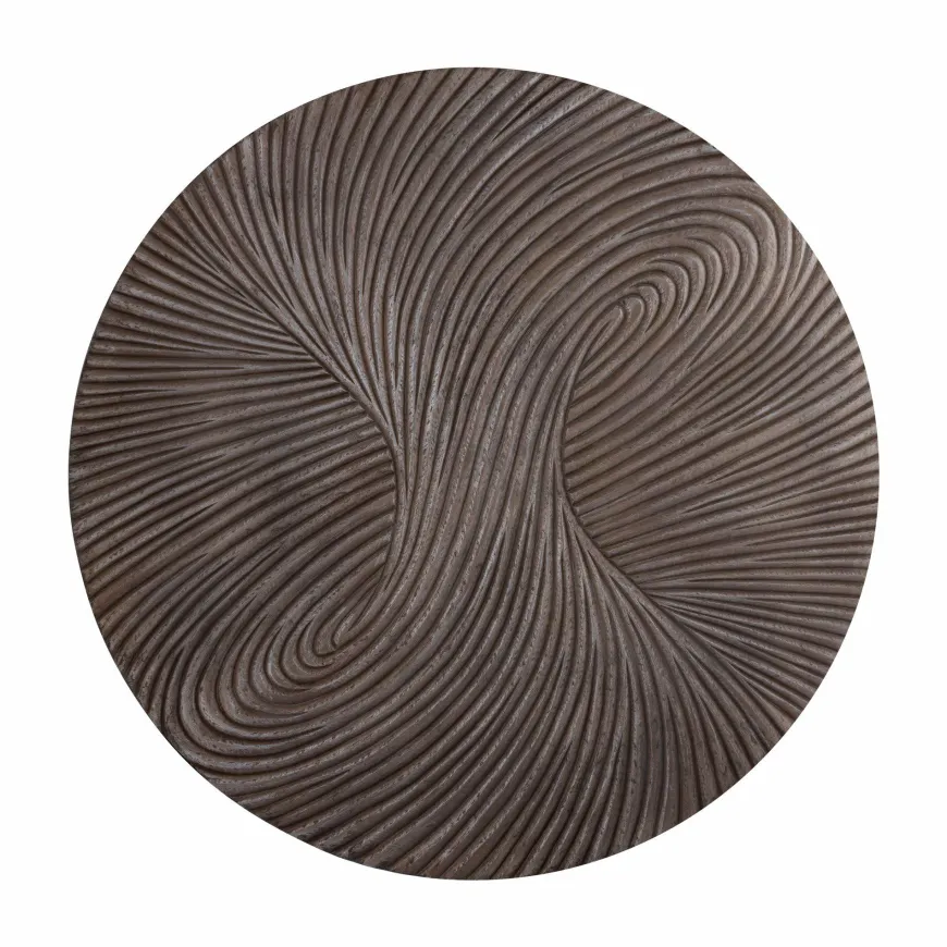 PTMD Wandornament Wiktor Bruin MDF rond swirl carved L
