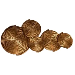 PTMD Wandpaneel Minox Goud MDF geribbelde rondjes