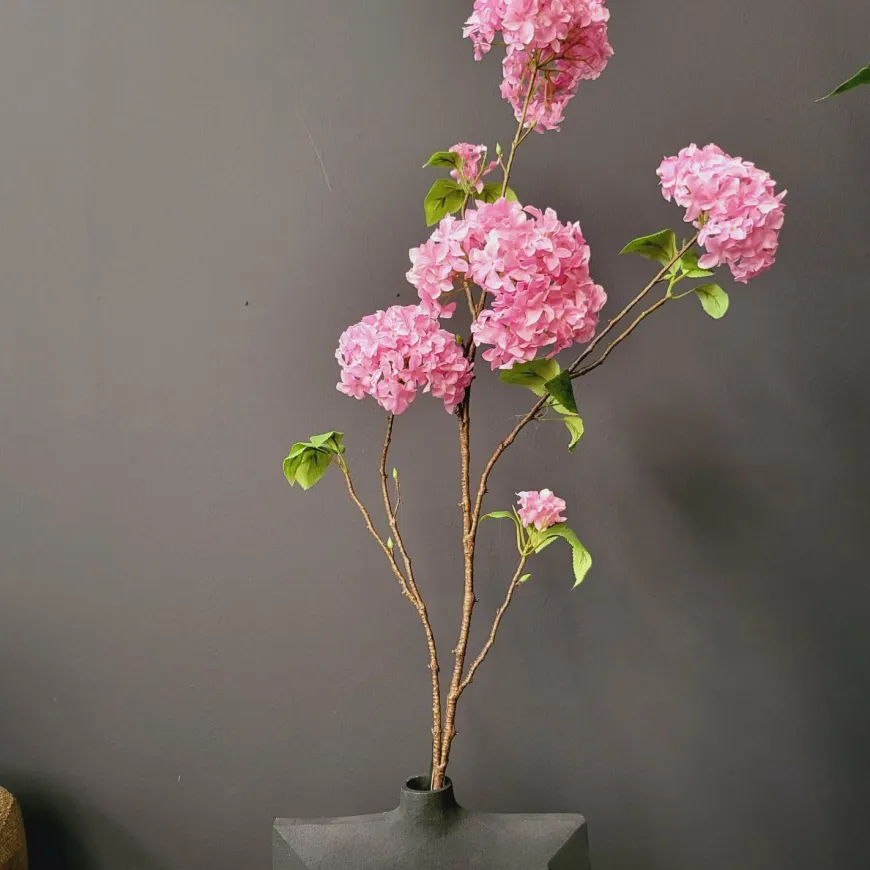 Pure Kunsttak Hortensia groot 110 cm roze