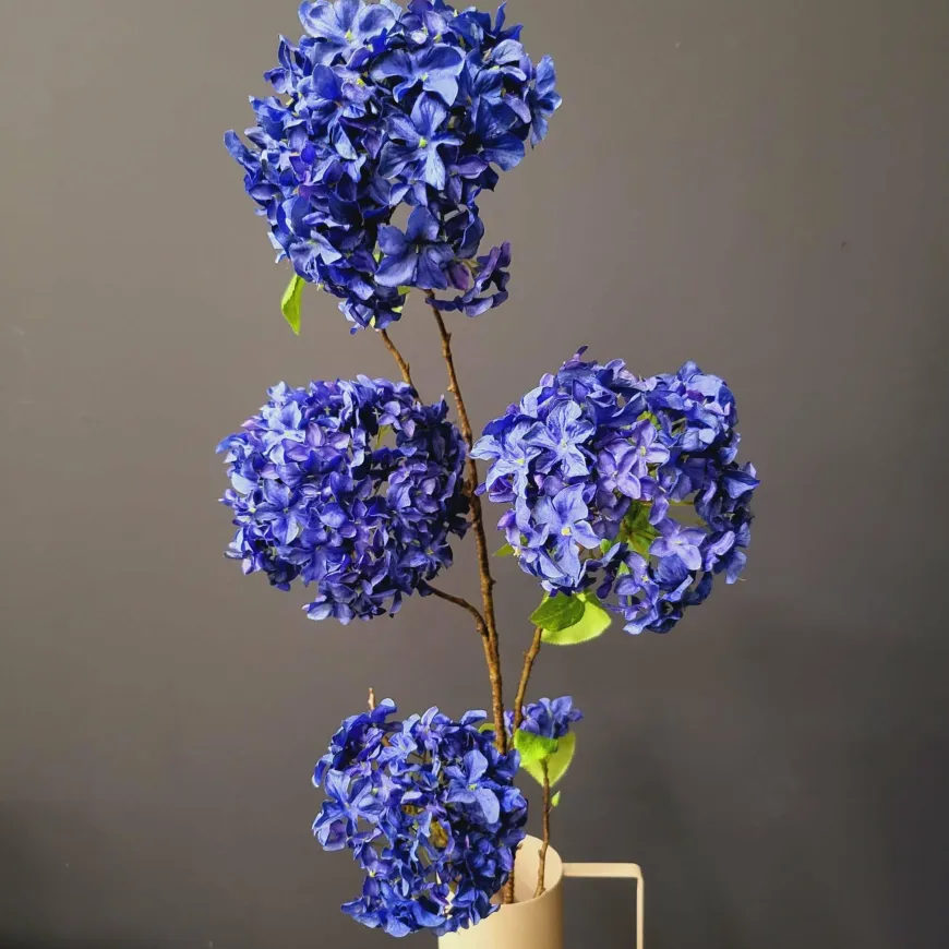 Pure Kunsttak Hortensia groot 110 cm donkerblauw