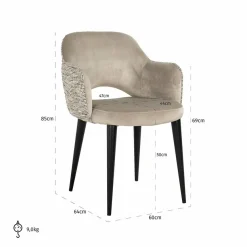 Richmond Interiors Arm chair Giovanna trendy nature/quartz khaki