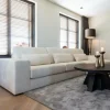 Richmond Interiors Bank Felix 2.5 seats + lounge rechts rond white chenille (Bergen 900 white chenille)