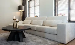 Richmond Interiors Bank Felix 2.5 seats + lounge rechts rond white chenille (Bergen 900 white chenille)